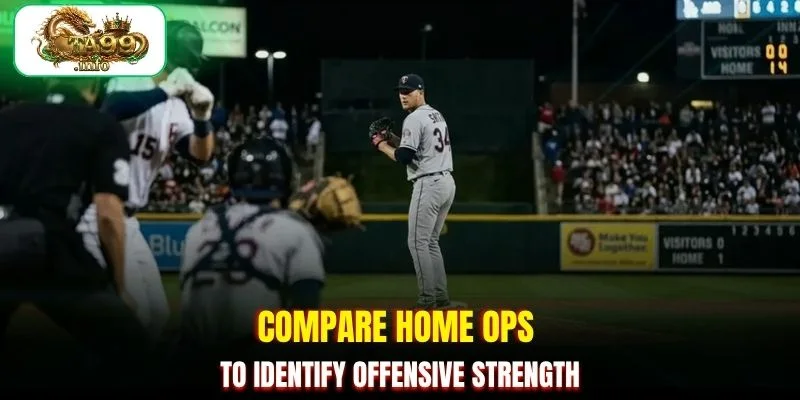 Compare home OPS to identify offensive strength