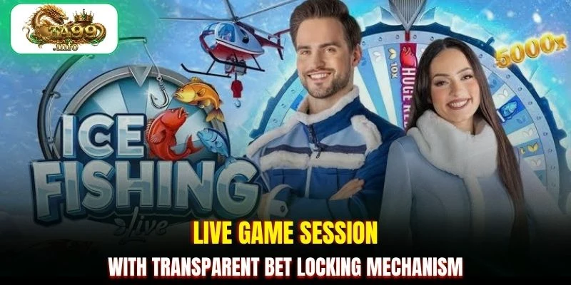 Live game session with transparent bet locking mechanism