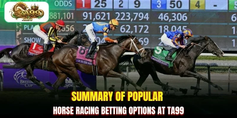 Summary of popular horse racing betting options at TA99